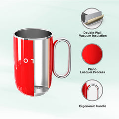 Coffee Mug with Handle, 12oz/8oz(350/220ml) Insulated Stainless Steel Coffee Travel Mug, Double Wall Reusable Coffee Cup