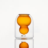 OTE Fulu Double Wall Borosilicate Glass Cup, Hand-Blown Heat Resistant Mug with Floating Gourd Design, Lead-Free Insulated Tumbler for Coffee, Tea & Hot/Cold Drinks, Unique Aesthetic Kitchenware & Gift Idea