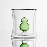 OTE Fulu Double Wall Glass Cup, Lead-Free Borosilicate Glass with Floating Gourd Design, Heat Resistant Insulated Tumbler for Hot/Cold Drinks,Perfect for Home & Gifting
