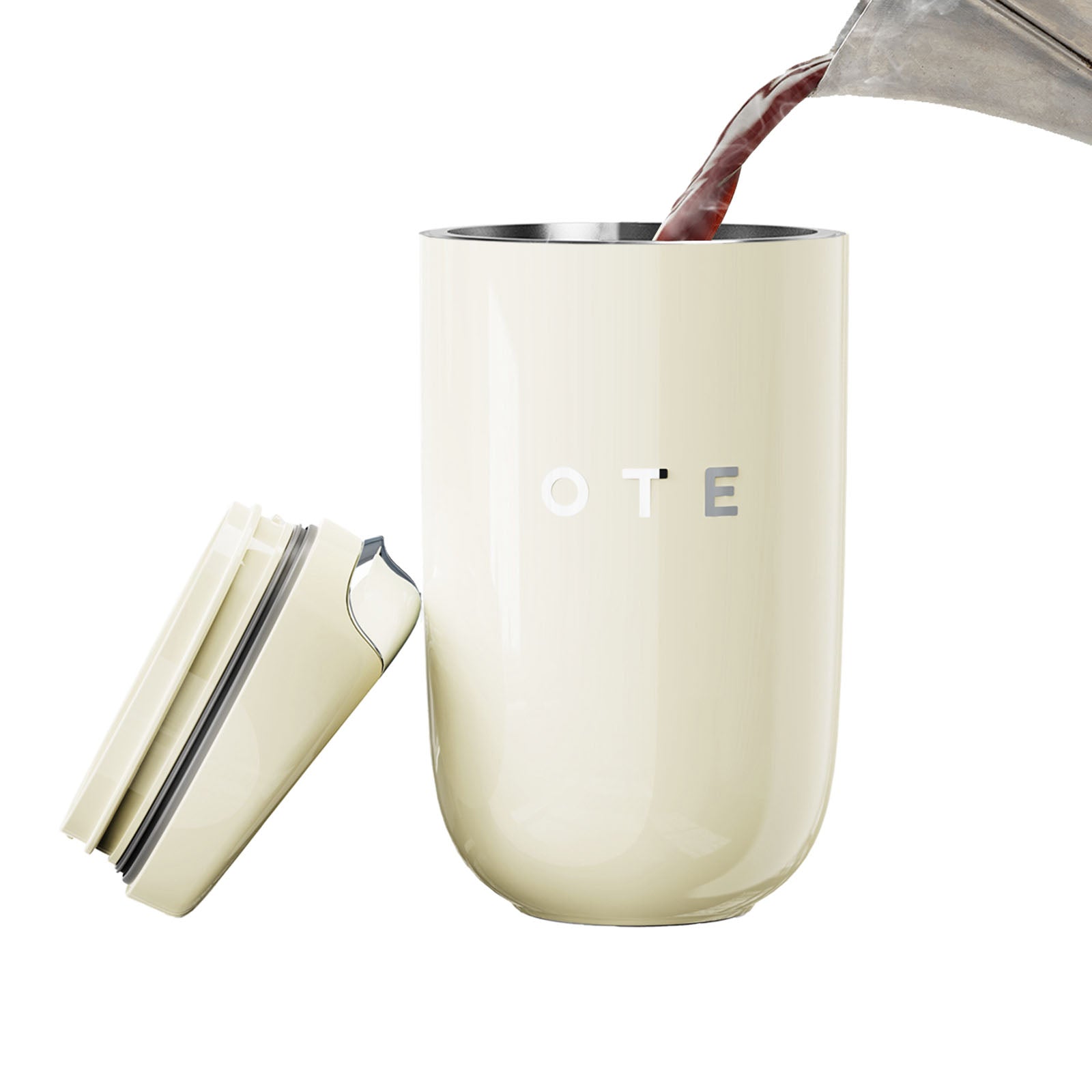 OTE  Vacuum Insulated Coffee Mug, Double-wall Stainless Steel Travel Tumbler With Drinking Lid, 12oz/8oz (350/220ml)