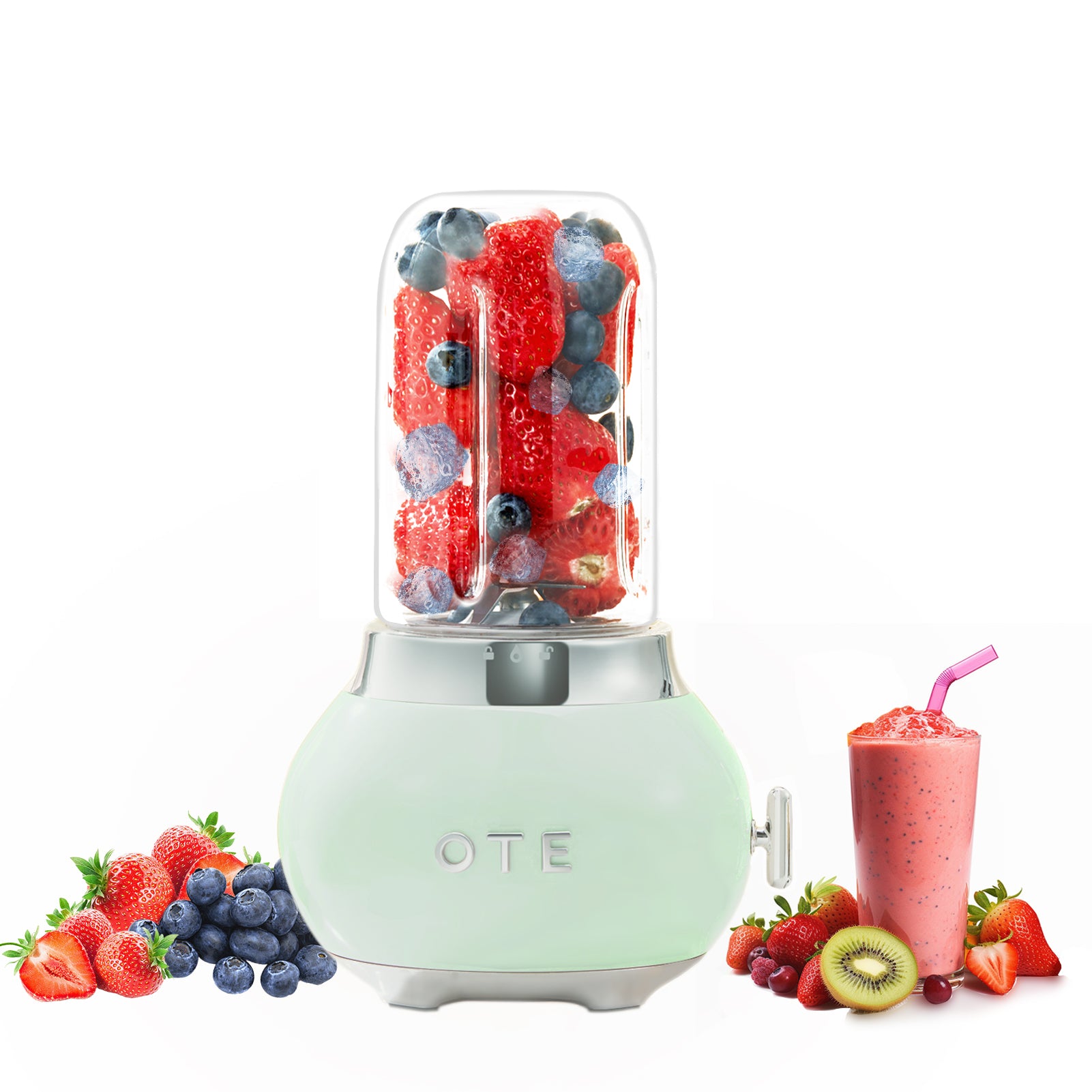 OTE Portable Smoothie Blender,Single Bullet Blender Easy To Clean, BPA Free Blender for Shakes and Smoothies Green US plug【110V-120】
