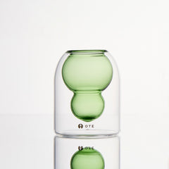 OTE Fulu Double Wall Borosilicate Glass Cup, Hand-Blown Heat Resistant Mug with Floating Gourd Design, Lead-Free Insulated Tumbler for Coffee, Tea & Hot/Cold Drinks, Unique Aesthetic Kitchenware & Gift Idea