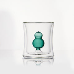 OTE Fulu Double Wall Glass Cup, Lead-Free Borosilicate Glass with Floating Gourd Design, Heat Resistant Insulated Tumbler for Hot/Cold Drinks，Perfect for Home & Gifting