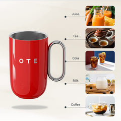 Coffee Mug with Handle, 12oz/8oz(350/220ml) Insulated Stainless Steel Coffee Travel Mug, Double Wall  Reusable Coffee Cup