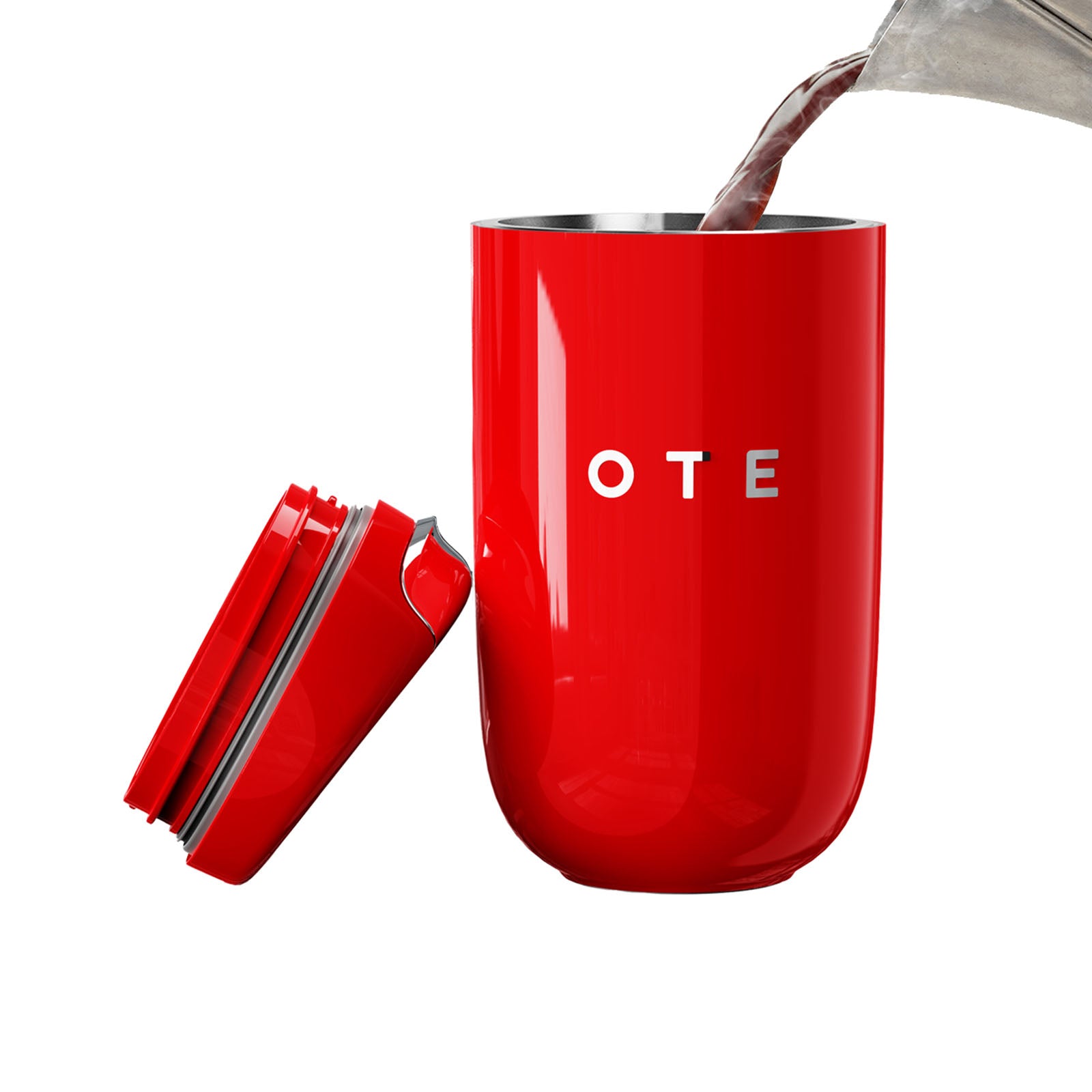 OTE  Vacuum Insulated Coffee Mug, Double-wall Stainless Steel Travel Tumbler With Drinking Lid, 12oz/8oz (350/220ml)